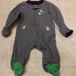 5/$25  Just One You NB Sleeper by Carter's Blue & White Pattetn W/Little Frogs